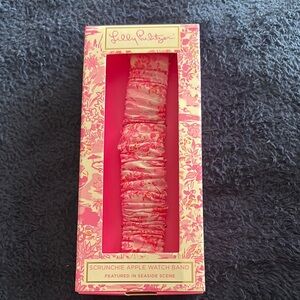 Lilly Pulitzer Pink and White Scrunchie Apple Watch Band